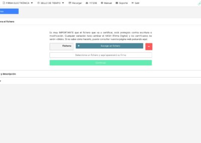 Pantalla Sello de Tiempo Fichero